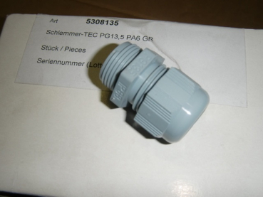 5308135 Schlemmer-Tec PG13,5 PA6 GR Polyamid-Kabelverschraubung silbergrau